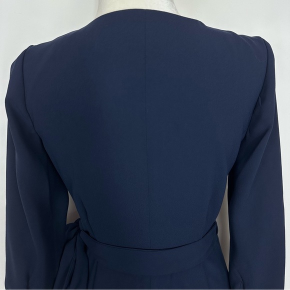 J. Crew Navy Blue Full Wrap Dress in 365 Crepe Fabric Style #H6293 NEW! - Picture 9 of 14
